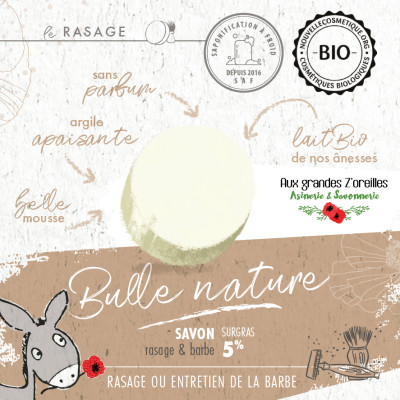 Savon de rasage bio surgras au lait d'ânesse 2