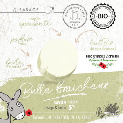 Savon de rasage bio au lait d'ânesse - romarin & eucalyptus 2